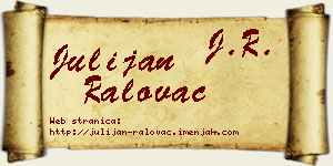 Julijan Ralovac vizit kartica